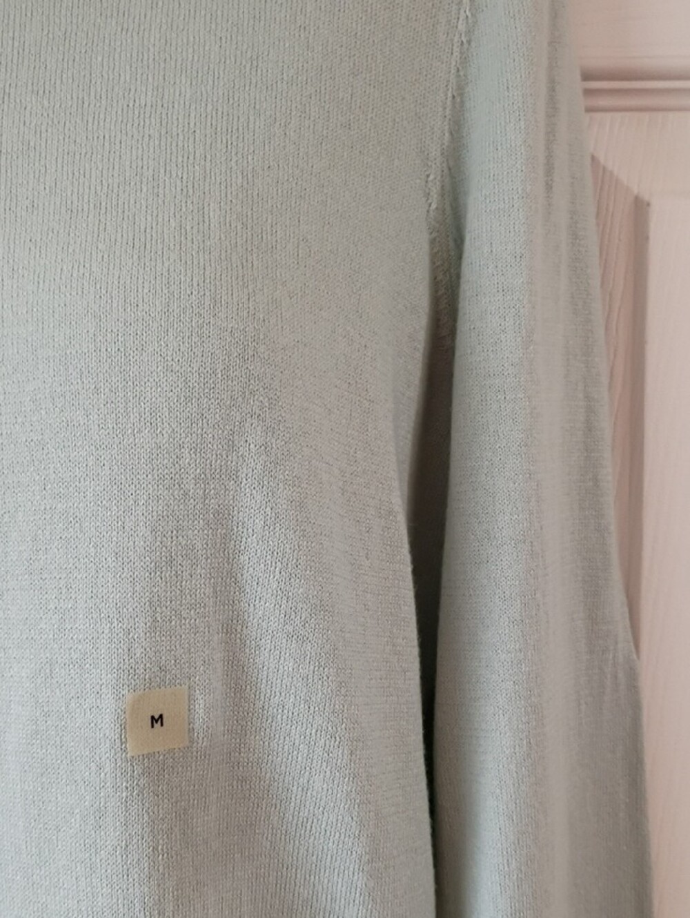 LOFT Mint Green Cotton Sweater with Black and White Penguin Size M - Picture 4 of 10